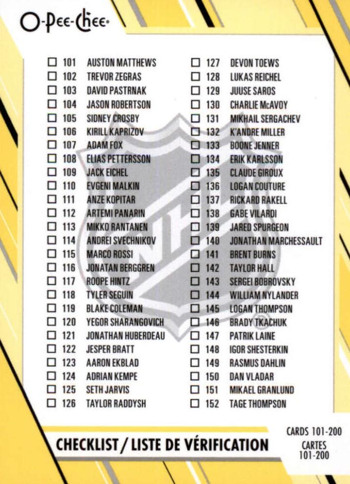 Checklist #200 Multi-Team | 2023-24 O-Pee-Chee Yellow Border