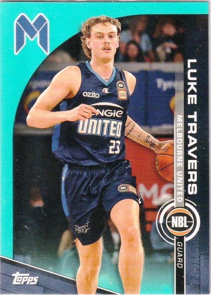 Luke Travers #48 Melbourne United | 2023-24 Topps NBL - Aqua Parallel