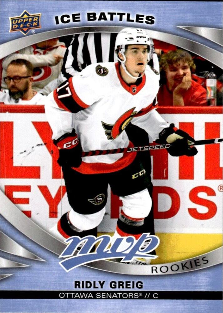 Ridly Greig Rookie #233 Ottawa Senators | 2023-24 Upper Deck MVP Ice Battles