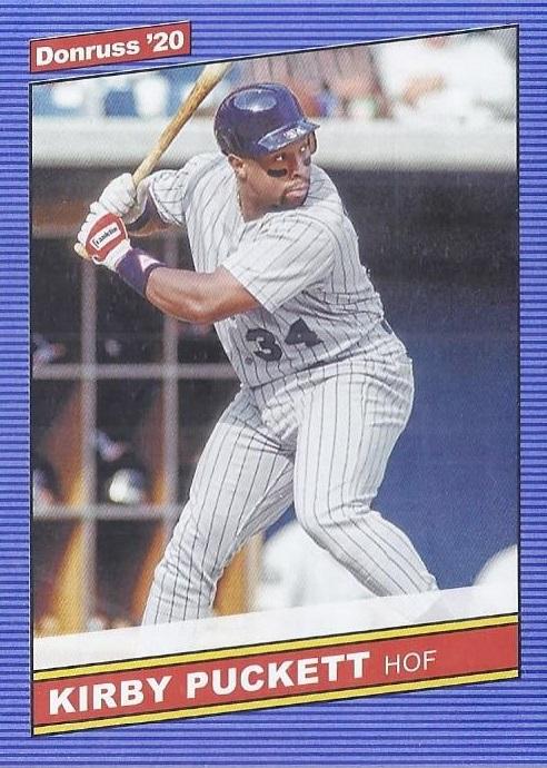 Kirby Puckett #217 Minnesota Twins ("HOF" on front, black card number circle on back) | 2020 Donruss