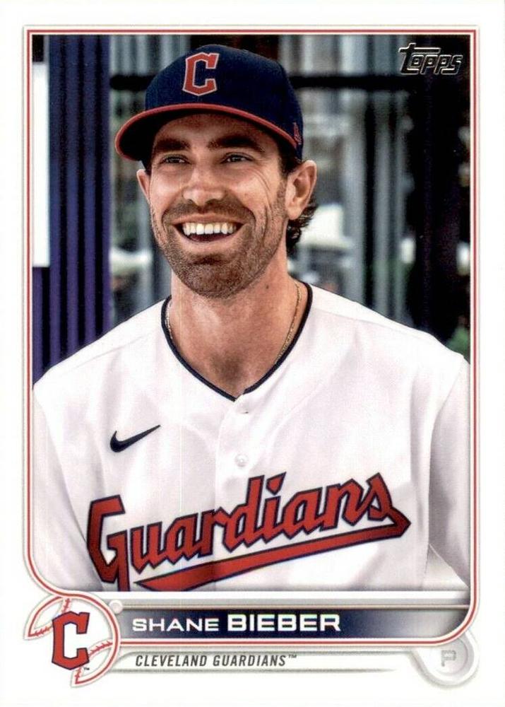 Shane Bieber #21 Cleveland Guardians (White jersey) | 2022 Topps