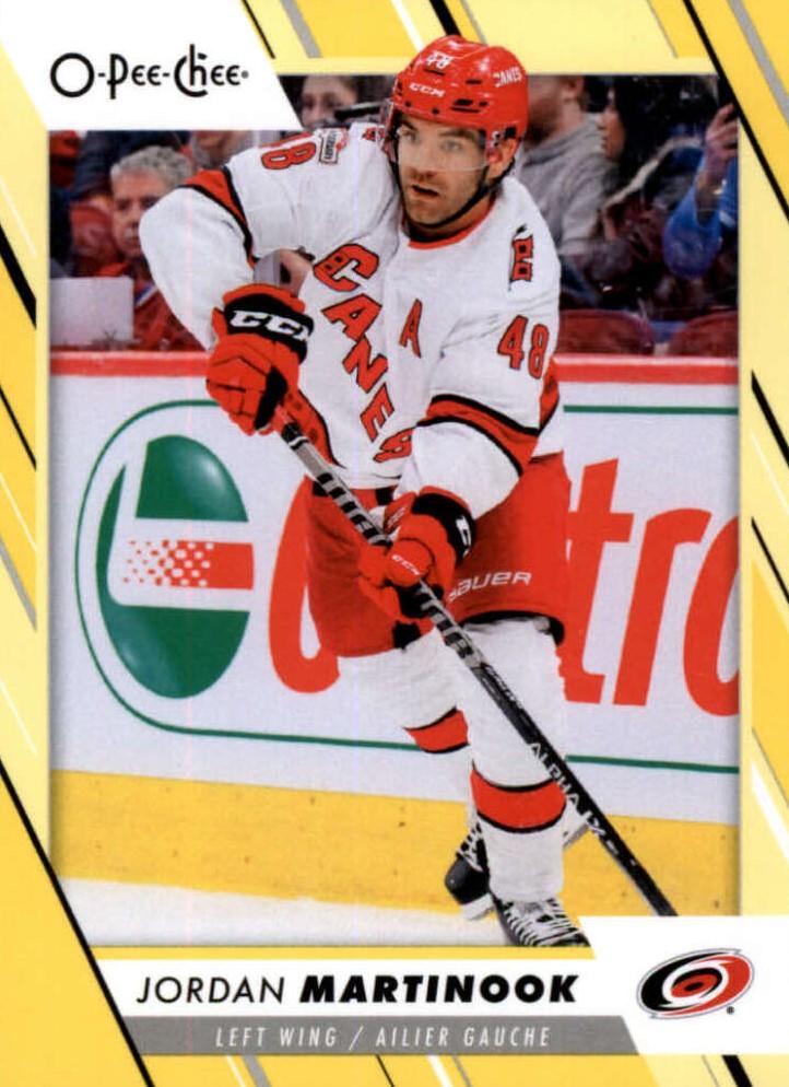 Jordan Martinook #220 Carolina Hurricanes | 2023-24 O-Pee-Chee Yellow Border