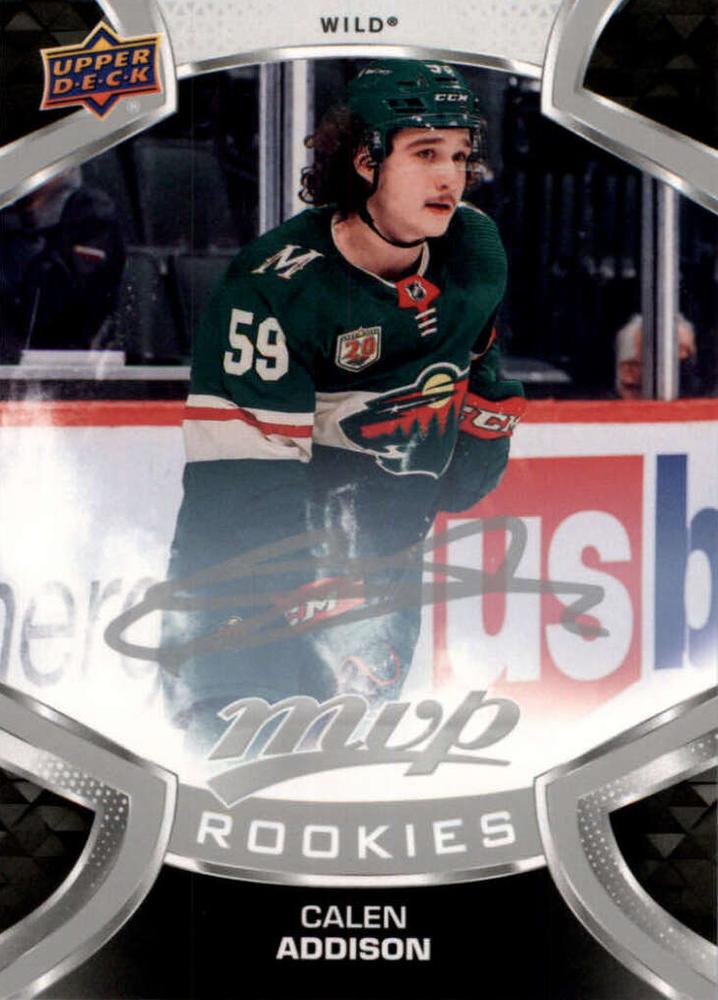 Calen Addison Rookie #221 Minnesota Wild | 2021-22 Upper Deck MVP Silver Script