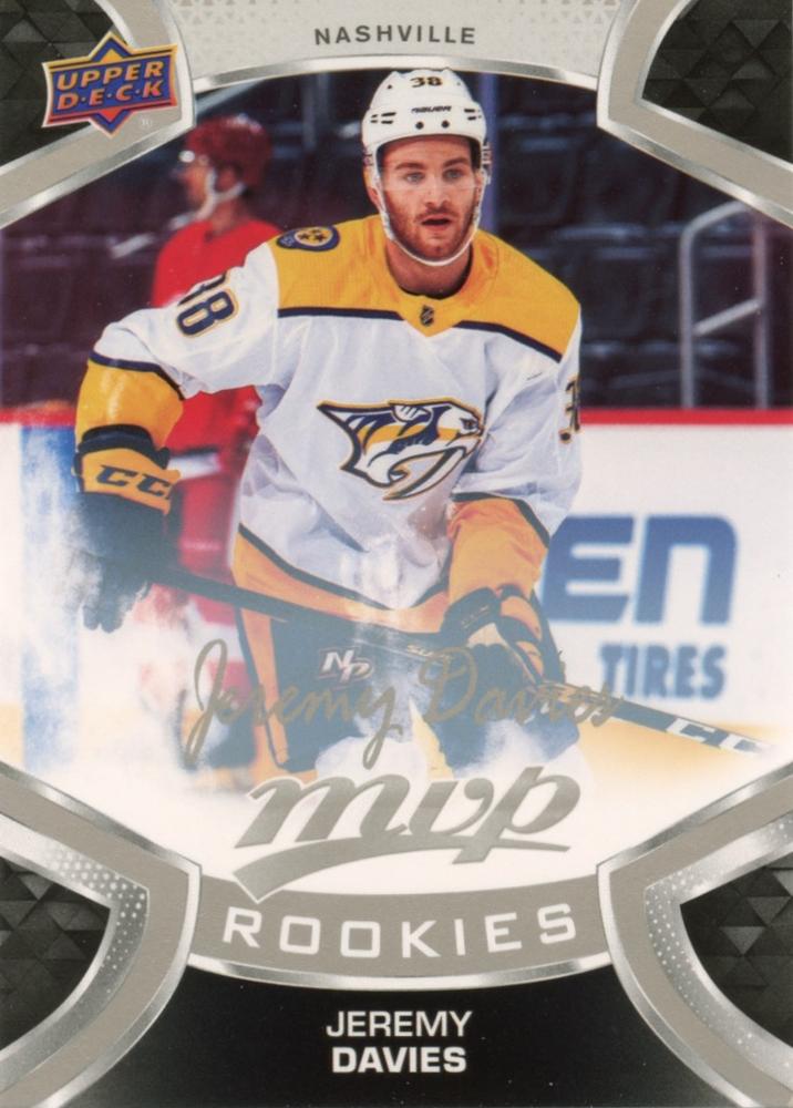 Jeremy Davies Rookie #223 Nashville Predators | 2021-22 Upper Deck MVP Silver Script