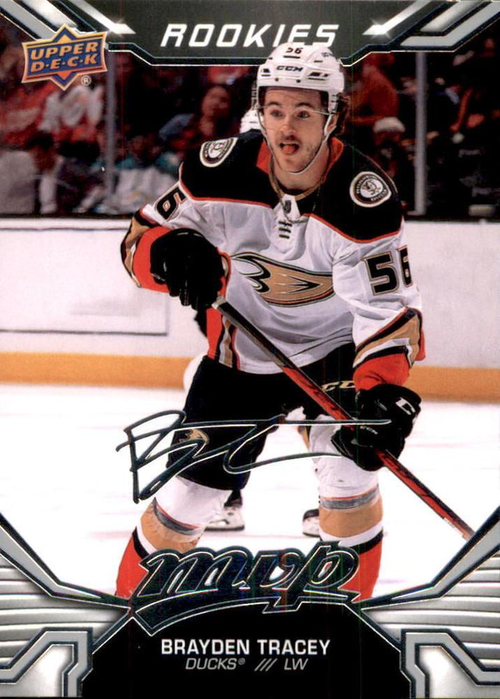 Brayden Tracey Rookie #226 Anaheim Ducks | 2022-23 Upper Deck MVP Silver Script