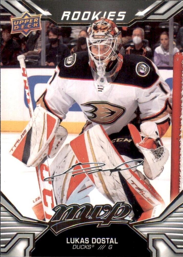 Lukas Dostal Rookie #227 Anaheim Ducks | 2022-23 Upper Deck MVP Silver Script