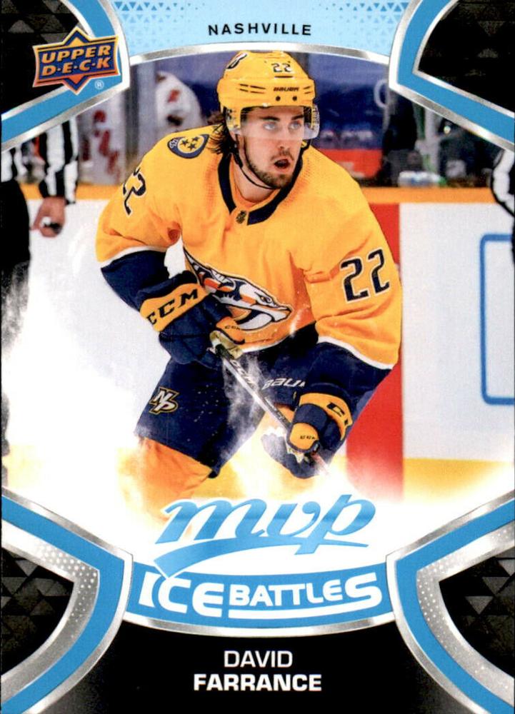 David Farrance Rookie #230 Nashville Predators | 2021-22 Upper Deck MVP Ice Battles