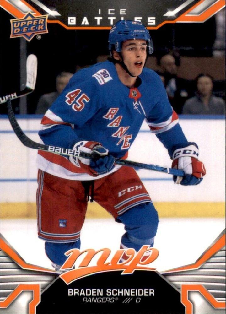 Braden Schneider Rookie #232 New York Rangers | 2022-23 Upper Deck MVP Ice Battles