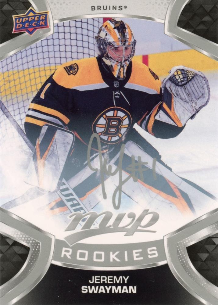 Jeremy Swayman Rookie #235 Boston Bruins | 2021-22 Upper Deck MVP Silver Script