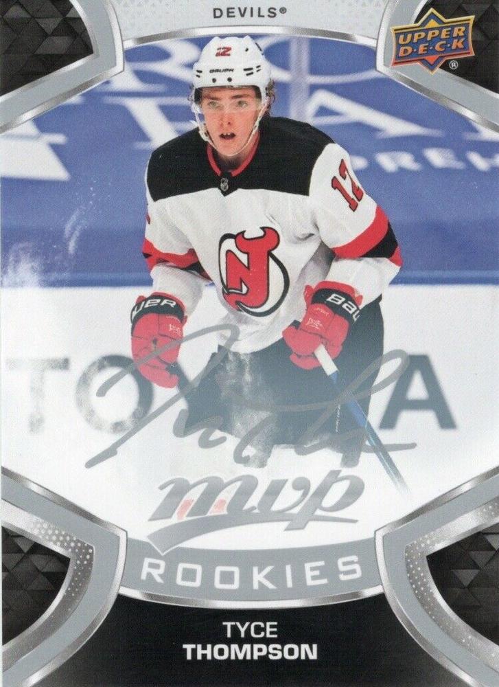 Tyce Thompson Rookie #239 New Jersey Devils | 2021-22 Upper Deck MVP Silver Script