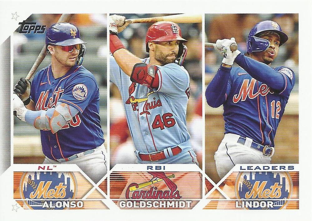 NL RBI Leaders (Pete Alonso / Paul Goldschmidt / Francisco Lindor) #240 Multi-Team | 2023 Topps