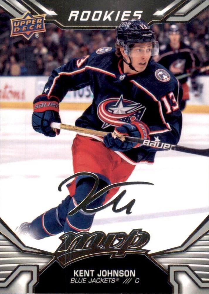 Kent Johnson Rookie #242 Columbus Blue Jackets | 2022-23 Upper Deck MVP Silver Script