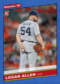 Logan Allen #243 Cleveland Indians (Ball behind back, black card number circle on back) | 2020 Donruss