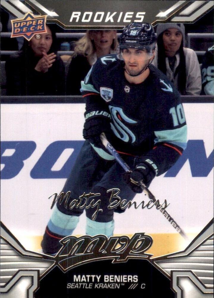 Matty Beniers Rookie #244 Seattle Kraken | 2022-23 Upper Deck MVP Silver Script