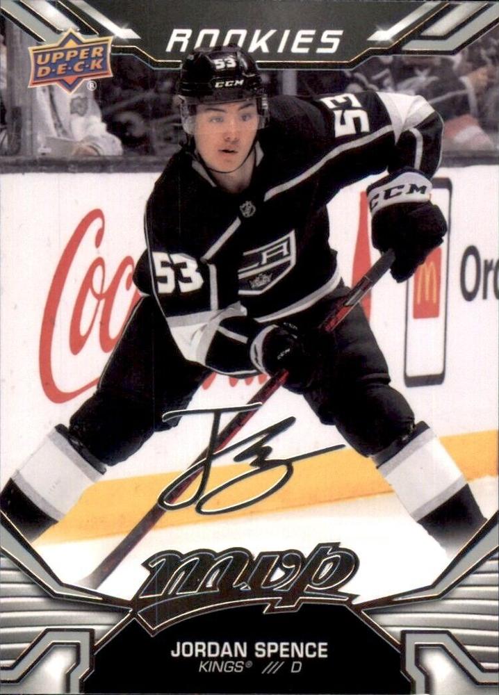 Jordan Spence Rookie #249 Los Angeles Kings | 2022-23 Upper Deck MVP Silver Script