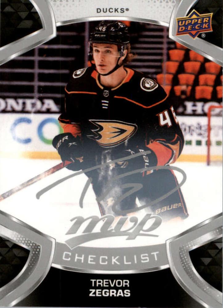 Trevor Zegras Rookie #250 Anaheim Ducks | 2021-22 Upper Deck MVP Silver Script