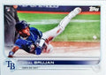 Vidal Brujan #25 Tampa Bay Rays (Sliding, dark blue jersey) | 2022 Topps