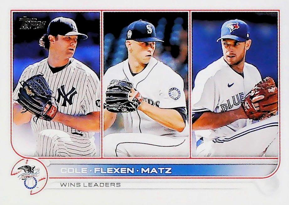 AL Wins Leaders (Gerrit Cole / Chris Flexen / Steven Matz) #270 Multi-Team | 2022 Topps
