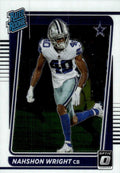 Nahshon Wright #285 Dallas Cowboys | 2021 Donruss Optic | NFL Football