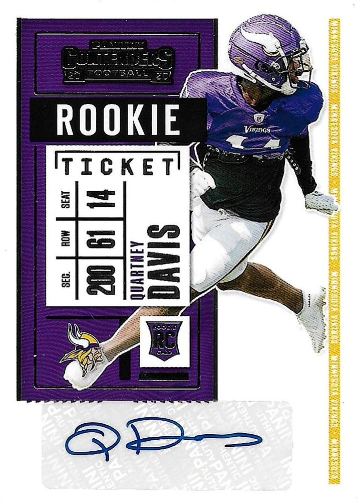 Quartney Davis #288 Minnesota Vikings | 2020 Panini Contenders |  | NFL Football