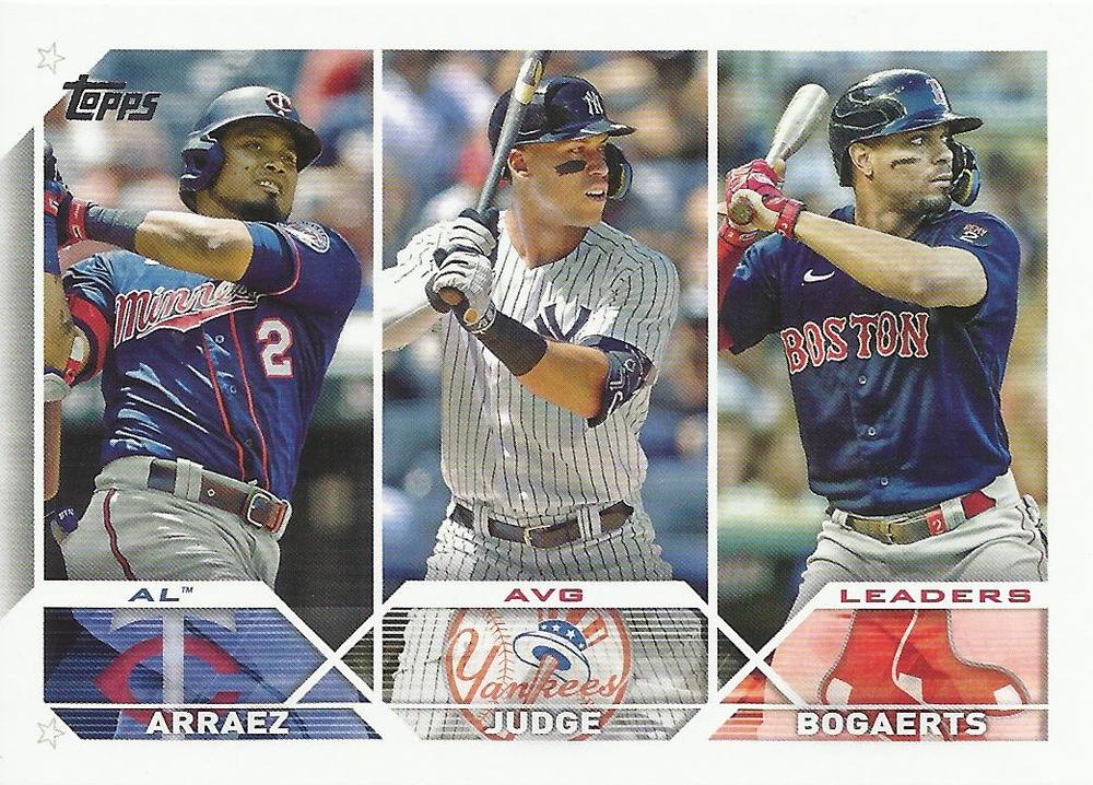 AL Avg Leaders (Luis Arraez / Aaron Judge / Xander Bogaerts) #289 Multi-Team | 2023 Topps