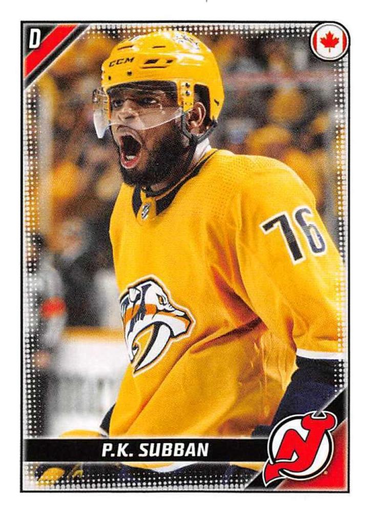 P.K. Subban #295 New Jersey Devils | 2019-20 Topps NHL Sticker Collection