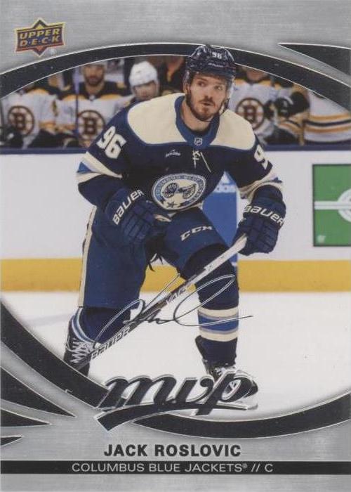 Jack Roslovic #29 Columbus Blue Jackets | 2023-24 Upper Deck MVP Silver Script
