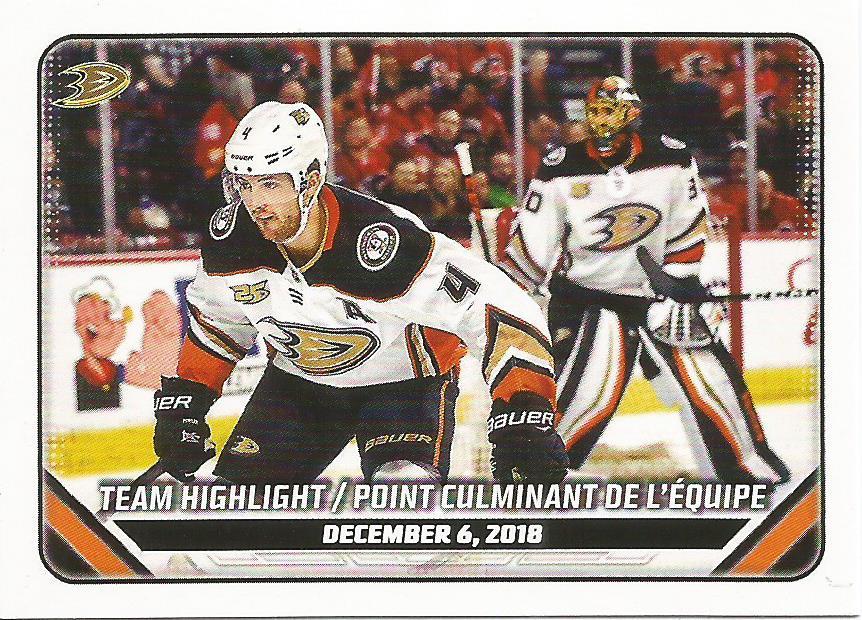 2018/19 Team Highlight #2 Anaheim Ducks | 2019-20 Topps NHL Sticker Collection