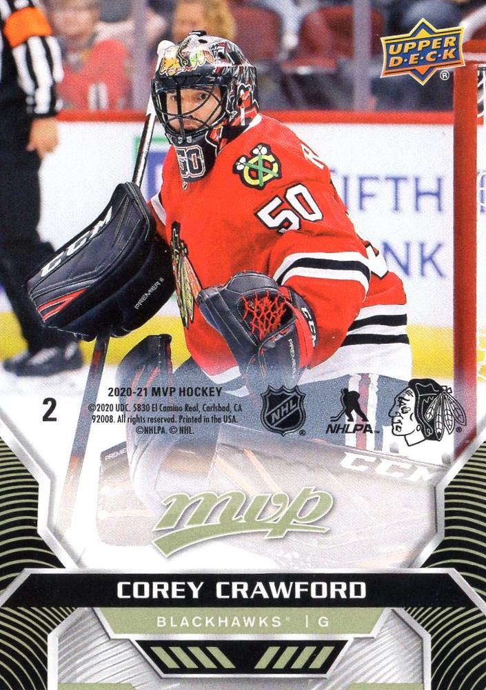 Corey Crawford #2 Chicago Blackhawks | 2020-21 Upper Deck MVP Puzzle Backs