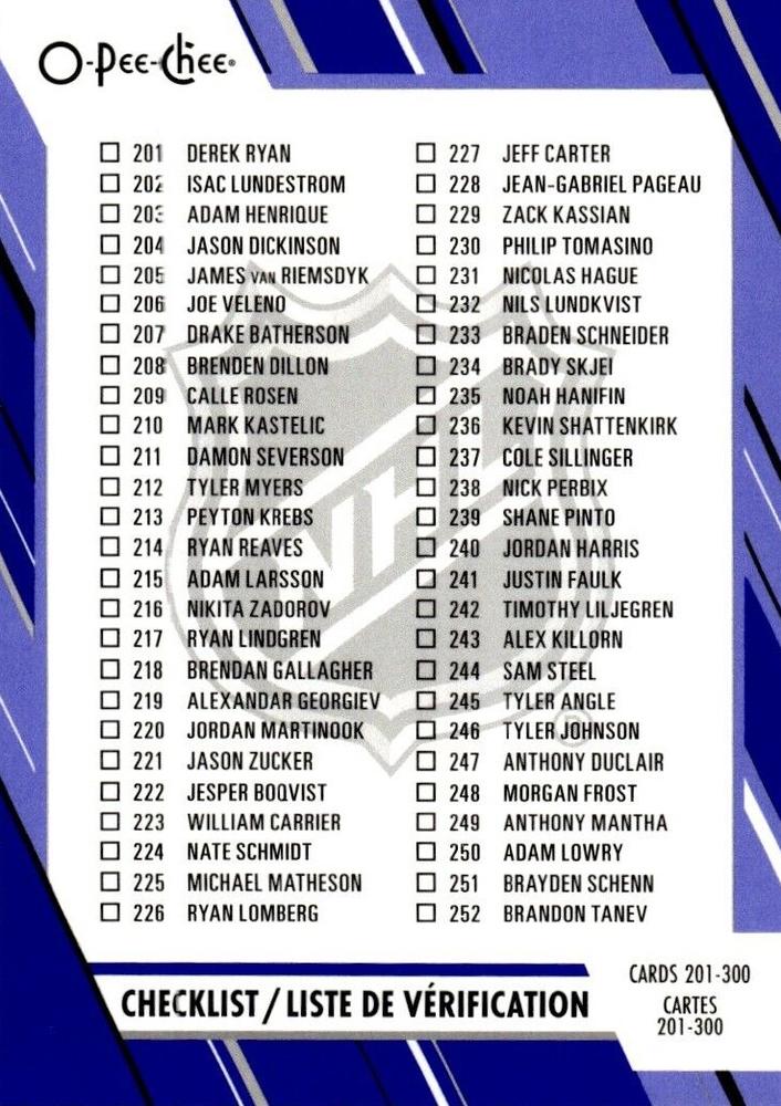 Checklist #300 Multi-Team | 2023-24 O-Pee-Chee Blue Border