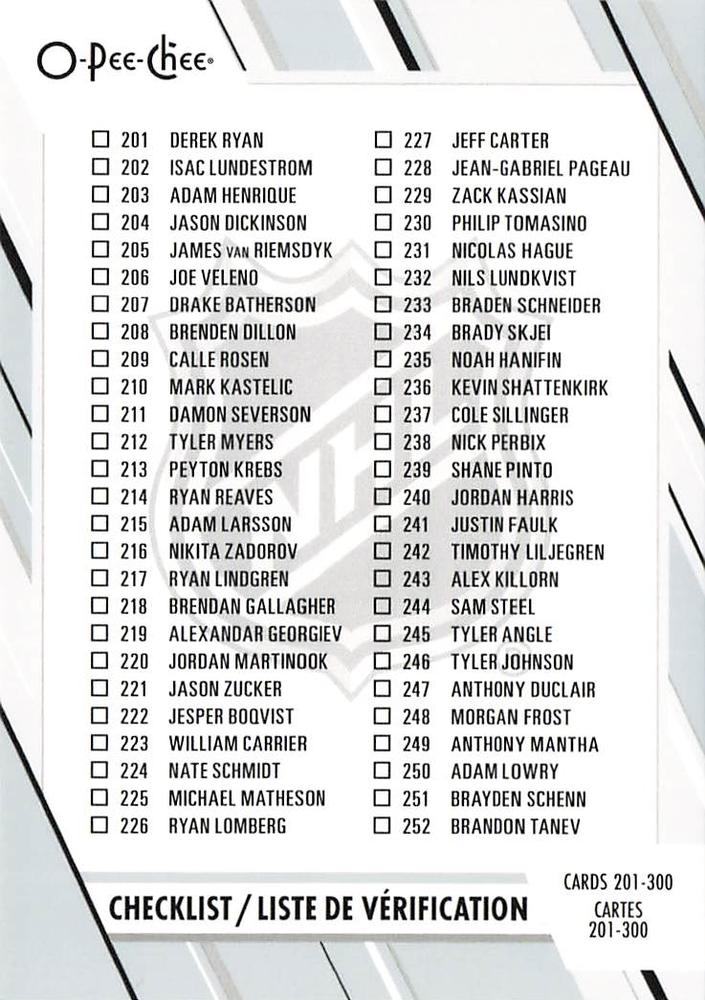 Checklist: 201 300 #300 Multi-Team | 2023-24 O-Pee-Chee Hockey