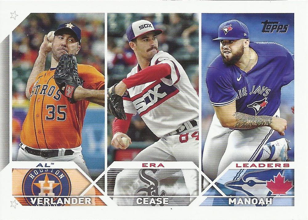 AL ERA Leaders (Justin Verlander / Dylan Cease / Alek Manoah) #311 Multi-Team | 2023 Topps