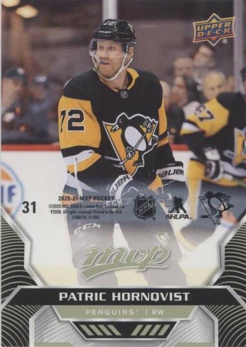 Patric Hornqvist #31 Pittsburgh Penguins | 2020-21 Upper Deck MVP Puzzle Backs