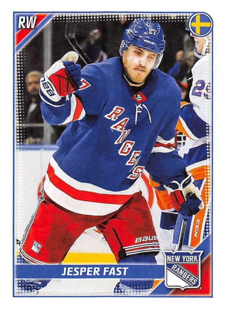 Jesper Fast #334 New York Rangers | 2019-20 Topps NHL Sticker Collection