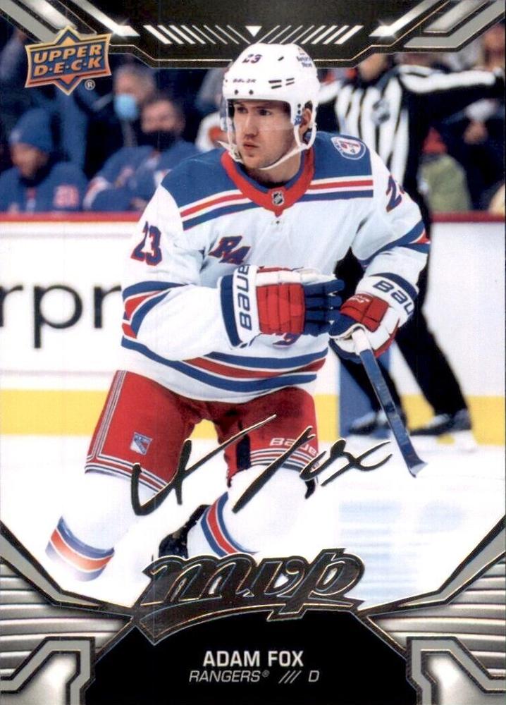 Adam Fox #33 New York Rangers | 2022-23 Upper Deck MVP Silver Script