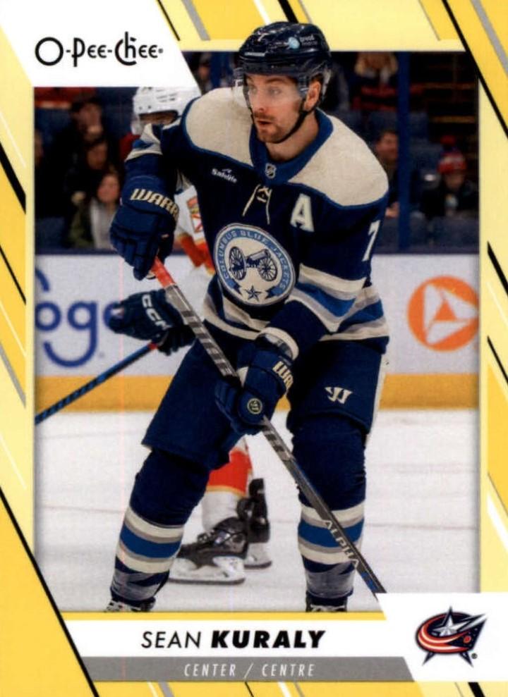 Sean Kuraly #354 Columbus Blue Jackets | 2023-24 O-Pee-Chee Yellow Border