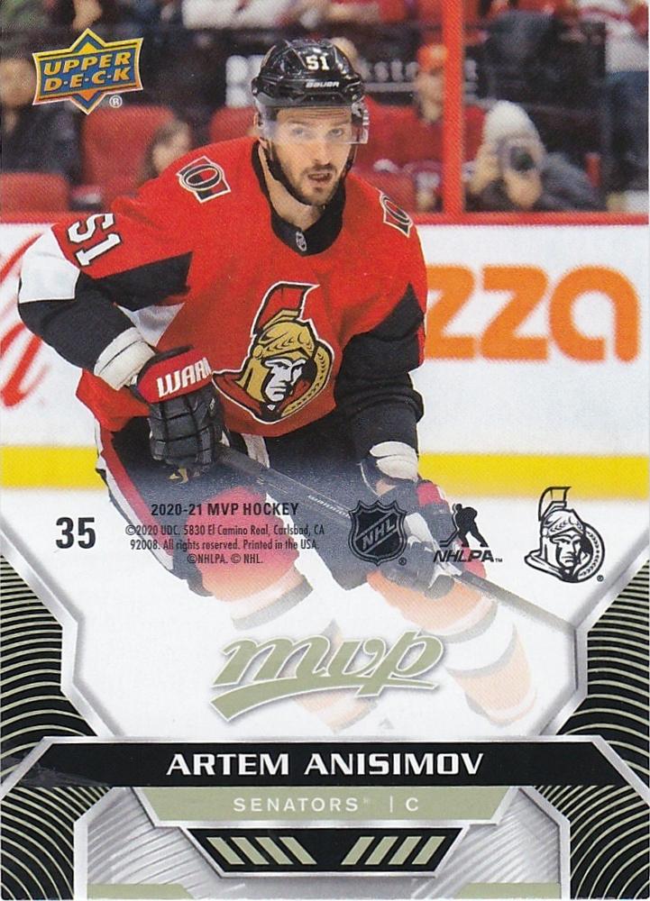 Artem Anisimov #35 Ottawa Senators | 2020-21 Upper Deck MVP Puzzle Backs