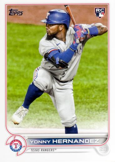 Yonny Hernandez #363 Texas Rangers (Factory set, white outline around RC logo) | 2022 Topps