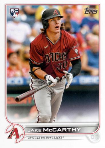 Jake McCarthy #370 Arizona Diamondbacks (Factory set, white outline around RC logo) | 2022 Topps