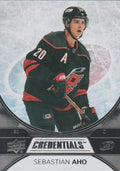 Sebastian Aho #38 Carolina Hurricanes | 2021-22 Upper Deck Credentials