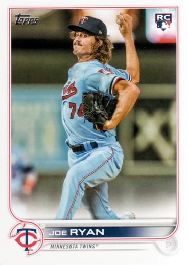 Joe Ryan #390 Minnesota Twins (Factory set, white outline around RC logo) | 2022 Topps