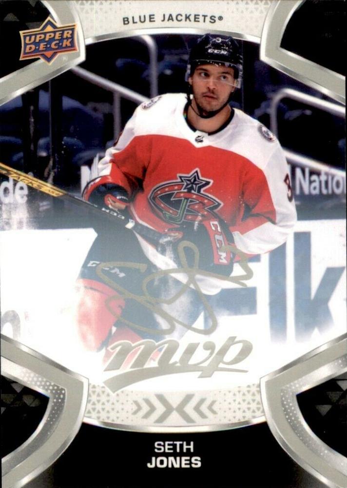 Seth Jones #3 Columbus Blue Jackets | 2021-22 Upper Deck MVP Silver Script