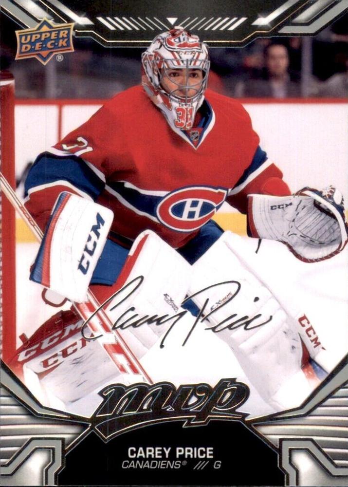 Carey Price #3 Montreal Canadiens | 2022-23 Upper Deck MVP Silver Script