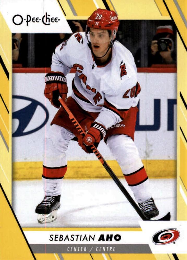 Sebastian Aho #3 Carolina Hurricanes | 2023-24 O-Pee-Chee Yellow Border