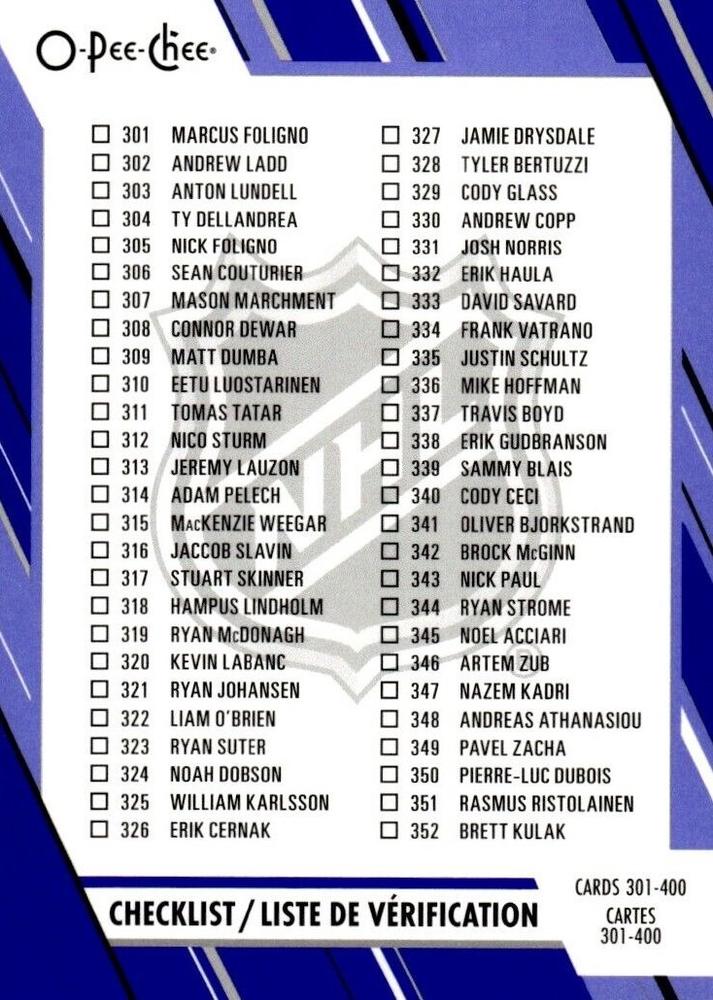 Checklist #400 Multi-Team | 2023-24 O-Pee-Chee Blue Border