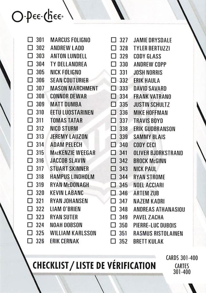 Checklist: 301 400 #400 Multi-Team | 2023-24 O-Pee-Chee Hockey
