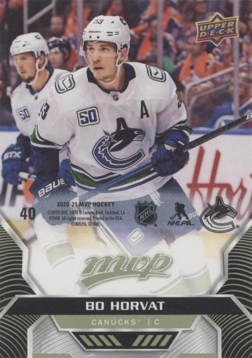 Bo Horvat #40 Vancouver Canucks | 2020-21 Upper Deck MVP Puzzle Backs