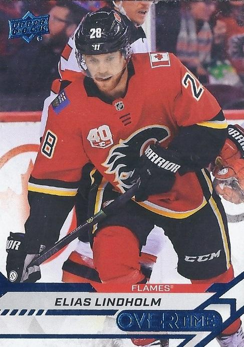 Elias Lindholm #40 Calgary Flames | 2020-21 Upper Deck Overtime Blue Foil