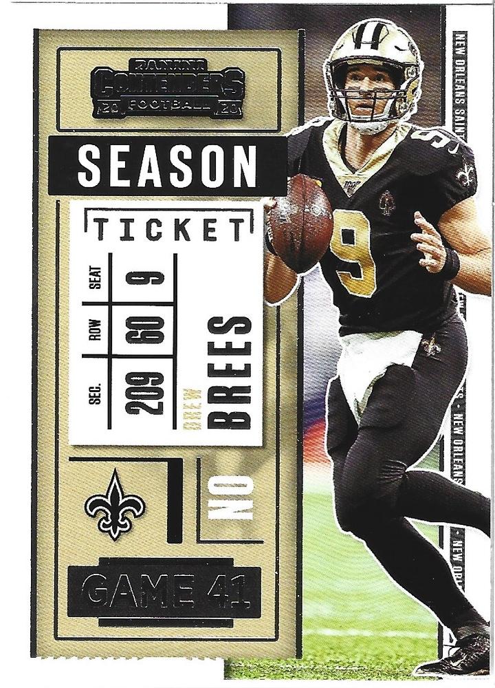 Drew Brees #40 New Orleans Saints | 2020 Panini Contenders |  | NFL Football
