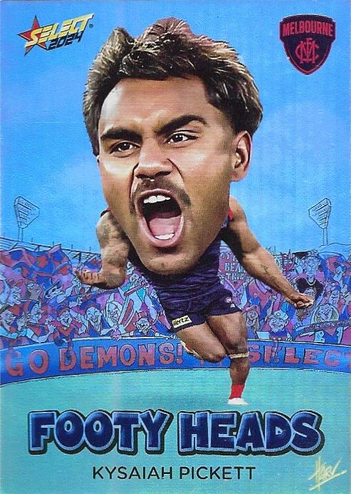 Kysaiah Pickett #FH53 Melbourne Demons | Footy Heads 2024 Select AFL Footy Stars